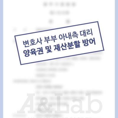 [재산분할] 고소득자 변호사부부 아내측 대리하여 양육권과 재산분할 방어 성공